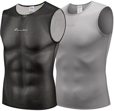 Przewalski Men’s Sleeveless Cycling Undershirt Quick Dry Bike Base Layer Vests Breathable Bicycle Jerseys Biking Tank Tops