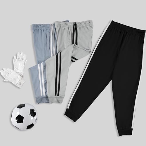 PURE CHAMP 3 Pack Boys Sweatpants Mesh Lightweight Kids Clothes With Zipper Pockets Active Quick-Dry Boys Pants Sizes 4-20