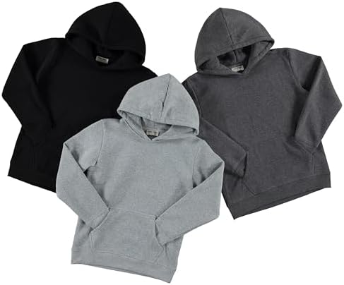 PURE CHAMP Boys Hoodies 3 Pack Fleece Pullover & Zip-Up Sweatshirts For Boys Kids Youth Plain Basic Everyday Wear Sizes 4-20