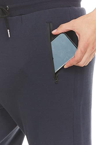 PURE CHAMP Mens 3 Pack Fleece Active Athletic Workout Jogger Sweatpants For Men With Zipper Pocket And Drawstring Size S-3XL