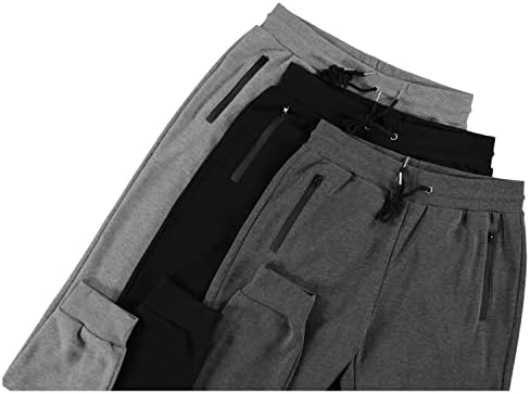 PURE CHAMP Mens 3 Pack Fleece Active Athletic Workout Jogger Sweatpants For Men With Zipper Pocket And Drawstring Size S-3XL
