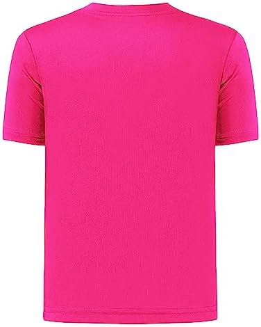 QBK 2T To Youth Neon Shirt Kids UPF 50+ Dry Fit Athletic Short Sleeve Rash Guard T Shirts For Boys Girls Sports Undershirt