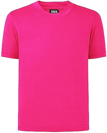 QBK 2T to Youth Neon Shirt Kids UPF 50+ Dry Fit Athletic Short Sleeve Rash Guard T Shirts for Boys Girls Sports Undershirt