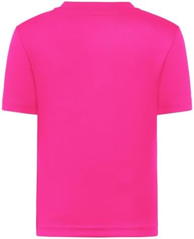 QBK 2T To Youth Neon T Shirt Kids Rash Guard UPF 50+ V-Neck Dry Fit Athletic Short Sleeve Shirts For Boys And Girls