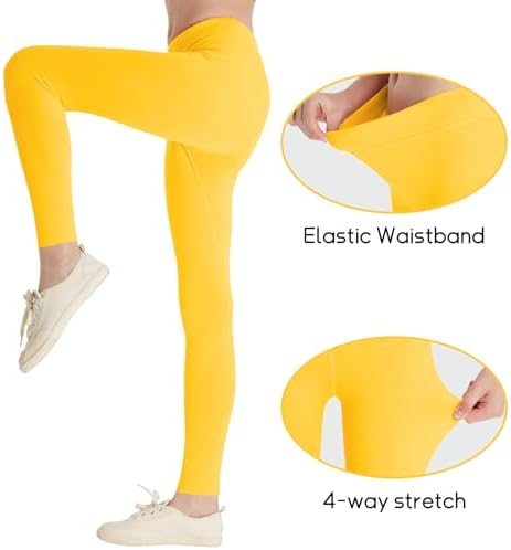 QBK Girls'Cotton Leggings 2T 3T 4T 5T To 12 Years - Ultra Soft & Comfortable Footless Tights For Toddler To Kids