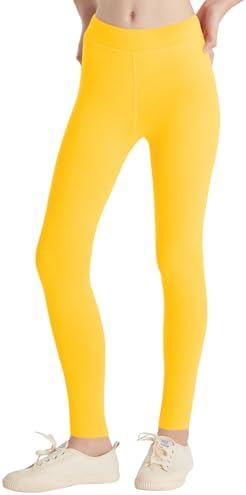 QBK Girls'Cotton Leggings 2T 3T 4T 5T to 12 Years - Ultra Soft & Comfortable Footless Tights for Toddler to Kids
