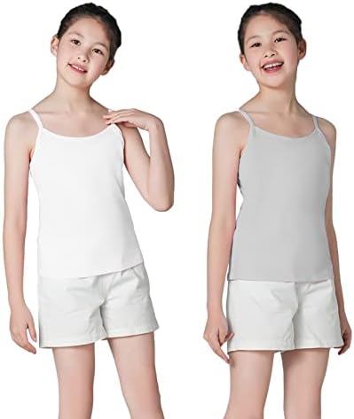 QBK Training Bras for Teens Girls from 6 7 8 9 10 12 Years Old Camisoles Bralette Bras with Shelf Bra (2/3/4Pack)