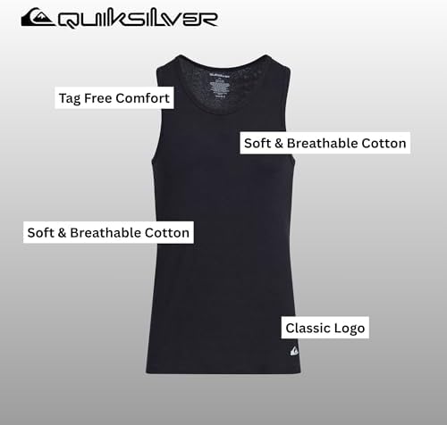 Quiksilver Undershirt Tank Tops For Men - 5 Pack Lightweight Ribbed Tanktops