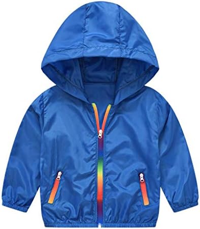 Rainbow Zipper Sun Protective Jackets for Kids Toddler UV Protection Sun Shirt Cooling Athletic Hooded Rash Guard