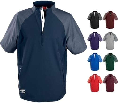 Rawlings Boy's COLORSYNC Short Sleeve Jacket Baseball Cage & Athletic Jacket Youth Sizes Multiple Colors