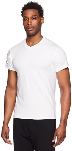 RBX Active Men's V-Neck Undershirts Short Sleeve Soft And Breathable 2-Pack Moisture Wicking T-Shirts For Men