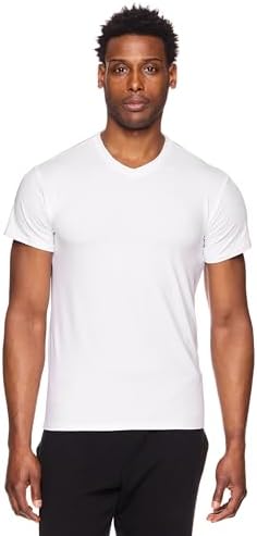 RBX Active Men's V-Neck Undershirts Short Sleeve Soft and Breathable 2-Pack Moisture Wicking T-Shirts for Men