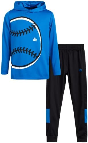 RBX Boys Jogger Set - 2 Piece Pullover Thermal Boys Hoodie & Tricot Jogger Pants - Athletic Sweatsuit Outfit (Sizes 8-12)