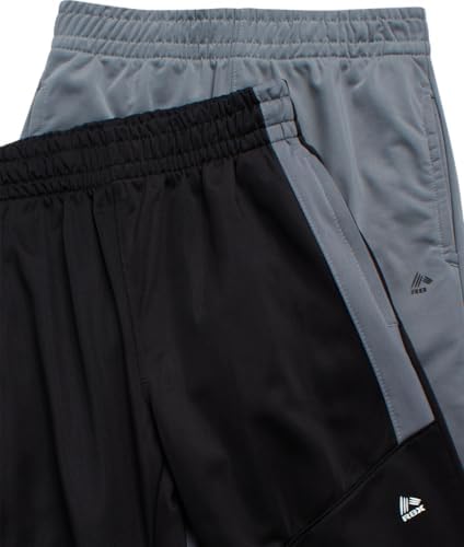 RBX Boys Sweatpants - 2 Pack Stretch Performance Tricot Activewear Boys Joggers Athletic Pants With Side Pockets (Size: 4-20)