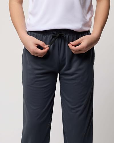 Real Essentials 3 Pack: Boys' Mesh Open Bottom Active Sweatpants With Pockets & Drawstring