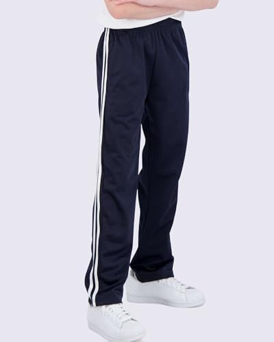 Real Essentials 3 Pack: Boys' Tricot Open Bottom Fleece-Lined Sweatpants With Pockets