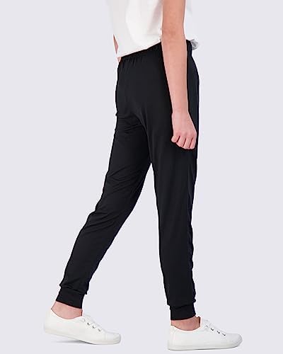 Real Essentials 3 Pack: Girls' Lounge Joggers Soft Athletic Performance Casual Sweatpants(Ages 7-16)
