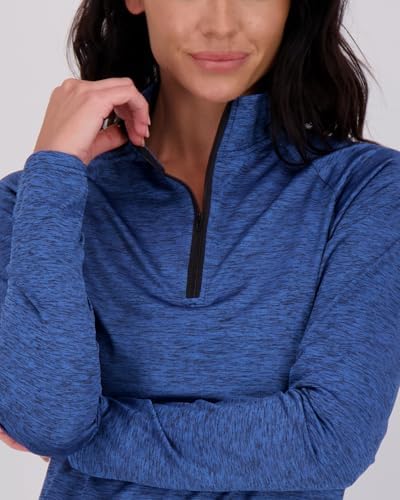 Real Essentials 3 Pack: Womens Dry-Fit Long Sleeve Quarter Zip & Full Zip Up Hoodie Workout Jacket (Available In Plus)