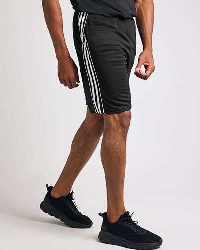 Real Essentials 5 Pack: Men’s 9" Mesh Shorts – Athletic Gym Workout Basketball Running Casual Lounge Activewear Pockets