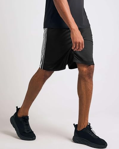 Real Essentials 5 Pack: Men’s 9" Mesh Shorts – Athletic Gym Workout Basketball Running Casual Lounge Activewear Pockets