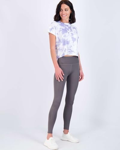 Real Essentials 5 Pack: Women's Dry Fit Crop Top - Short Sleeve Crew Neck Stretch Athletic Tee (Available In Plus Size)