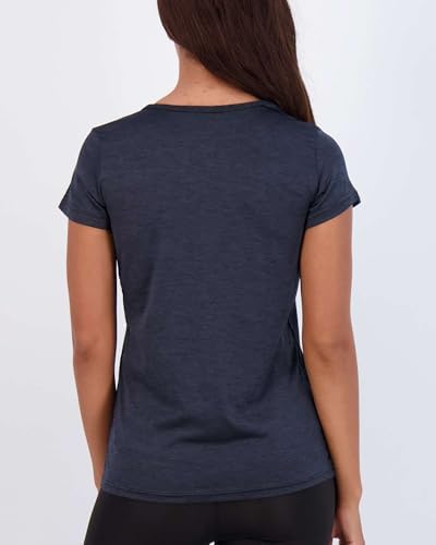 Real Essentials 5 Pack: Women's Dry Fit Short Sleeve V Neck Workout Top - Fitness Gym Athletic Yoga T-Shirt (Plus Available)