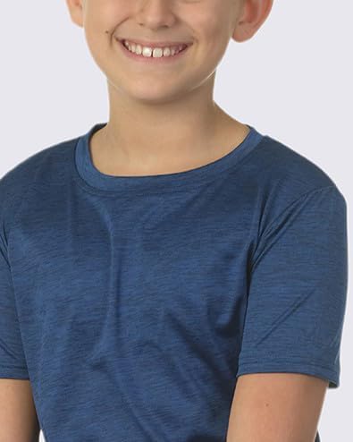 Real Essentials 5 Pack: Youth Dry-Fit Wicking Active Athletic Performance Short Sleeve T-Shirt Boys & Girls Shirts