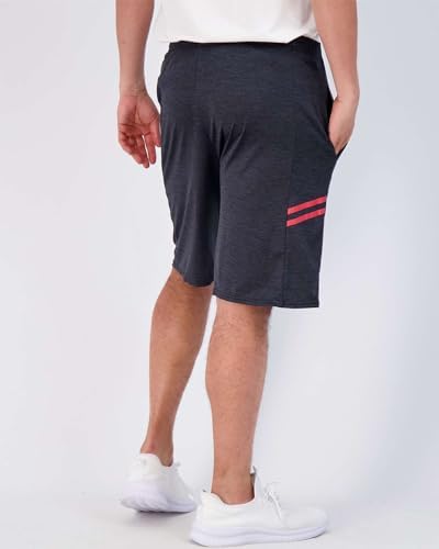 Real Essentials Men’s 5 Pack: 9" Dry-Fit Shorts – Athletic Gym Workout Basketball Running Casual Lounge Active Pockets