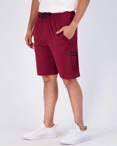 Real Essentials Men’s 5 Pack: 9" Dry-Fit Shorts – Athletic Gym Workout Basketball Running Casual Lounge Active Pockets