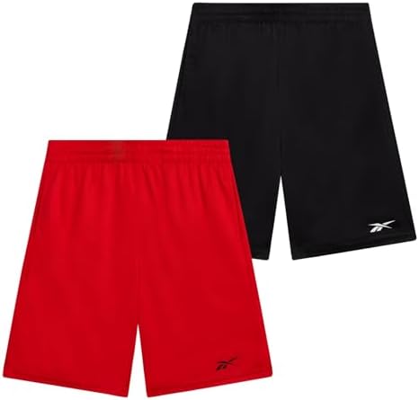 Reebok Boys Basketball Shorts 2 Pack – Mesh Athletic Shorts for Boys Gym Shorts for Basketball Running and Everyday Play