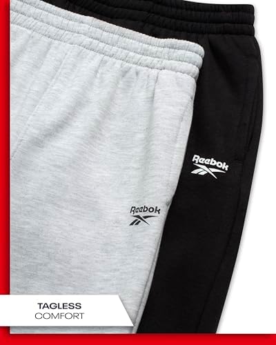 Reebok Boys Sweatpants - 2 Pack Performance Fleece Boys Joggers Athletic Pants With Elastic Waistband For Toddlers And Kids