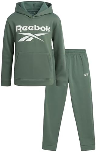 Reebok Boys Sweatpants Set - 2 Piece Fleece Pullover Hoodie Boys Sweatshirts and Youth Kids Jogger Sweatpants Athletic Sets