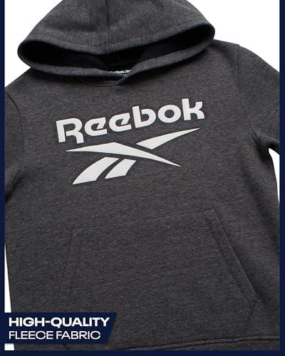 Reebok Boys Sweatshirts - Performance Fleece Pullover Hoodies For Boys - Cozy Graphic Hoodies For Gym And Daily Wear