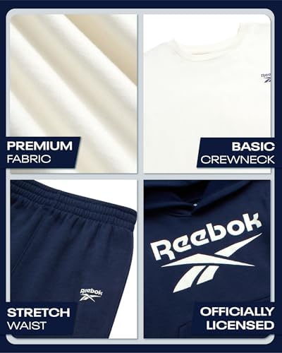 Reebok Boys Sweatsuit Set - 3 Piece Athletic Pullover Hoodies Sweatshirt Jogger Sweatpants & T-Shirt For Boys (8-14)