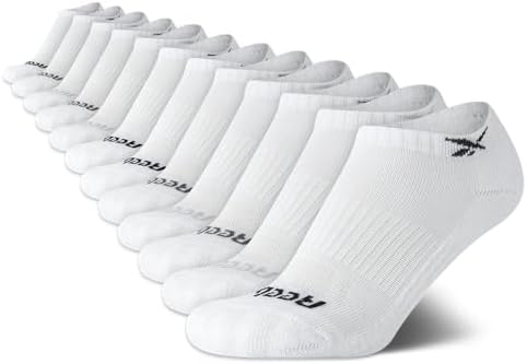 Reebok Girls' 12 Pack Performance Cushion Comfort No Show Socks - Breathable Active Socks for Girls (4-10) - Pink