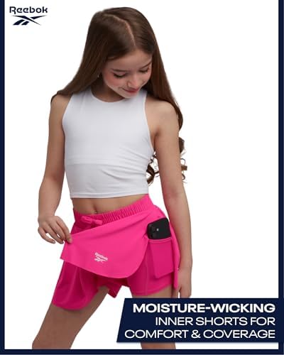 Reebok Girls Athletic Shorts - 3 Pack Lightweight Butterfly Short With Liner - Active Performance Flowy Shorts For Girls