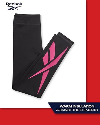 Reebok Girls Pants Set - 2 Piece Lightweight Long Sleeve Shirt And Girls Leggings Outfit - Breathable Athletic Outfits