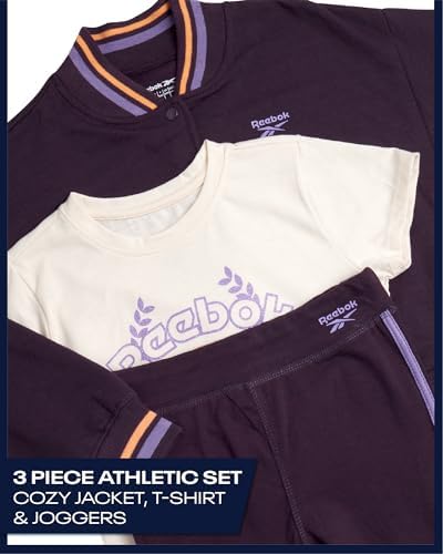 Reebok Girls Sweat Suit Set - 3 Piece Matching Set With Short Sleeve Graphic Tee Sweatpants And Hoodies For Teen Girls