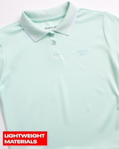 Reebok Girls Tennis Dress - Performance Pique Pleated Skirt Short Sleeve Polo Athletic Dress For Golf Tennis Dance (7-12)