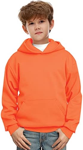 Remimi Unisex Kids Halloween Hoodie with Kangaroo Pocket Solid Color Sweatshirt for Boy Girl 5-14 Years