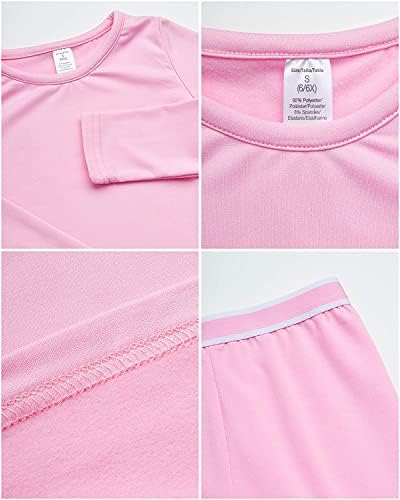 Rene Rofe Girls' Performance Thermal Underwear Set - 4 Piece Cozy Fleece Long Johns Base Layer Set For Girls (Sizes: 2T-16)