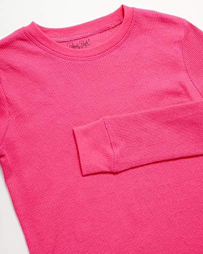 Rene Rofe Girls’ Thermal Underwear Set – 4 Piece Waffle Knit Top And Long Johns (2T-16)