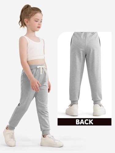 Resinta 4 Pack Toddler Girls Sweatpants Girls Athletic Jogger Pants With Drawstring Pockets Kids Casual Pull On Pants