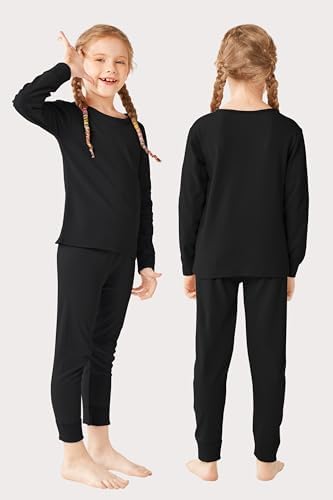 Resinta Girls Cotton Thermal Underwear Set Toddler Long Johns Kids Winter Base Layer Top & Bottom