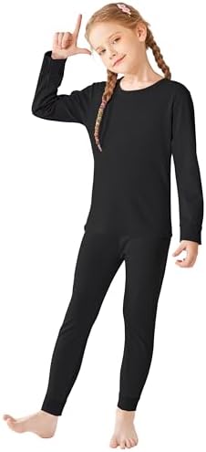 Resinta Girls Cotton Thermal Underwear Set Toddler Long Johns Kids Winter Base Layer Top & Bottom