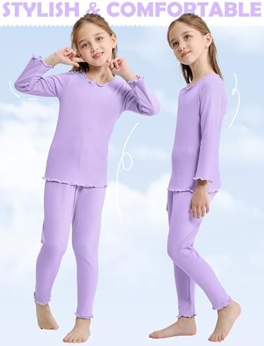 Resinta Toddler Girls Thermal Underwear Set - 3 Pack Long Johns Base Layer Top & Bottom For Winter