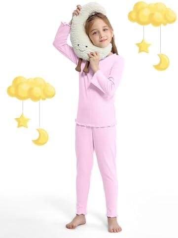 Resinta Toddler Girls Thermal Underwear Set - 3 Pack Long Johns Base Layer Top & Bottom For Winter