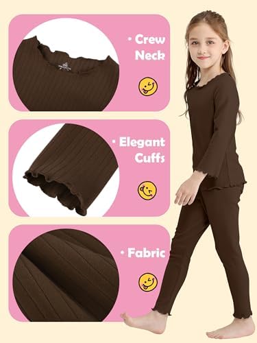 Resinta Toddler Girls Thermal Underwear Set - 3 Pack Long Johns Base Layer Top & Bottom For Winter