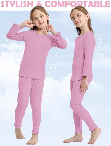 Resinta Toddler Girls Thermal Underwear Set - 3 Pack Long Johns Base Layer Top & Bottom For Winter