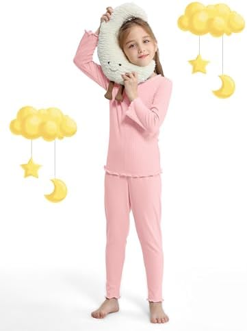 Resinta Toddler Girls Thermal Underwear Set - 3 Pack Long Johns Base Layer Top & Bottom For Winter